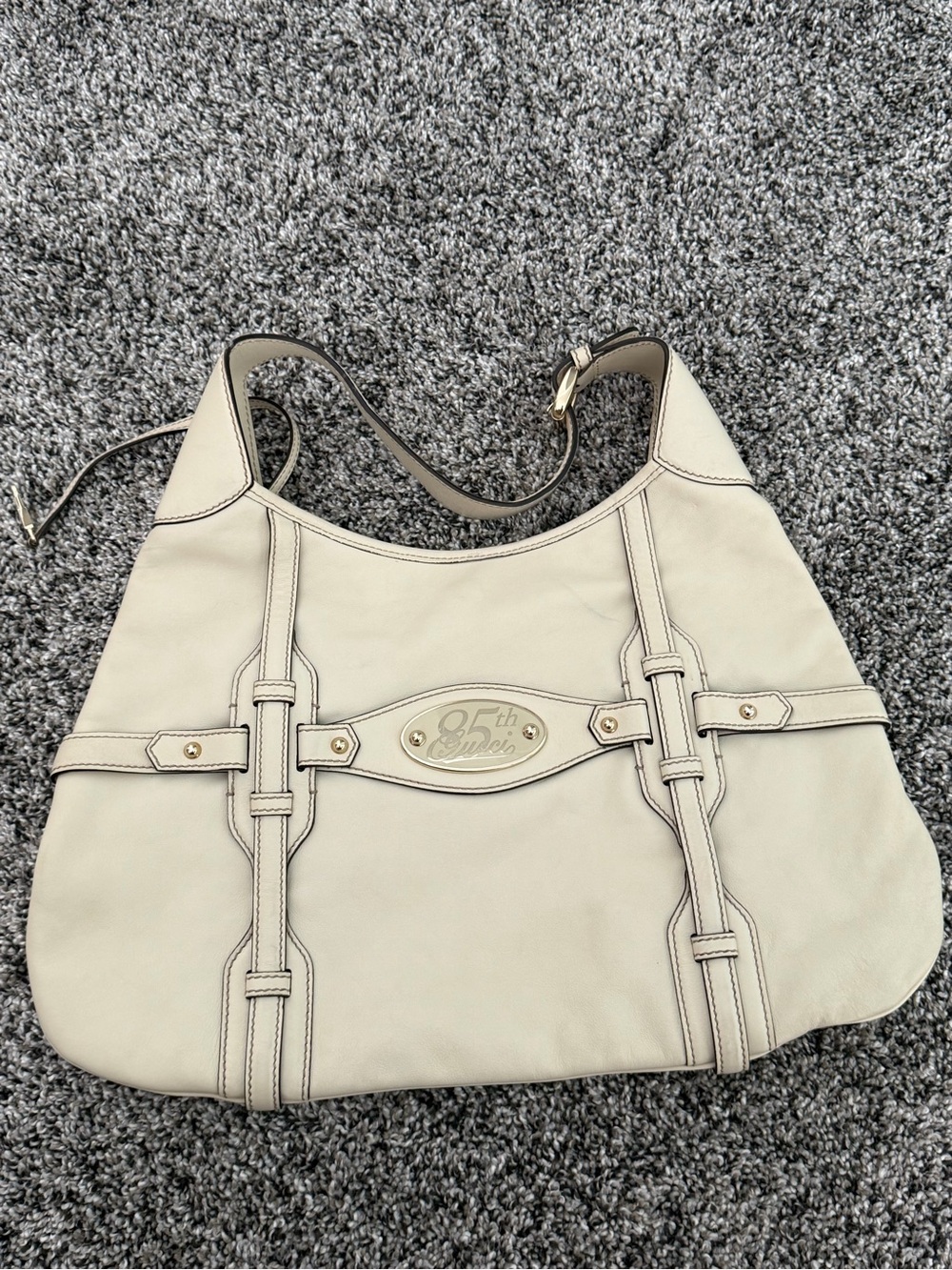 Vintage Gucci Leather Shoulder Bag with Gold hardware. 85th Anniversary bag.